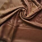 Floral Silk Scarf Honey Brown