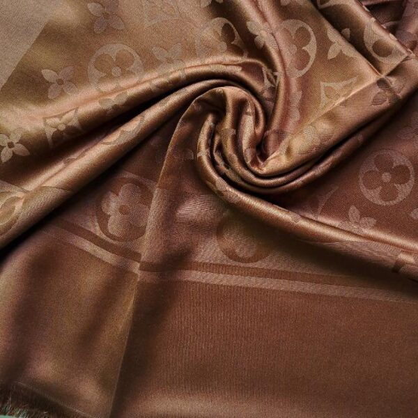Floral Silk Scarf Honey Brown