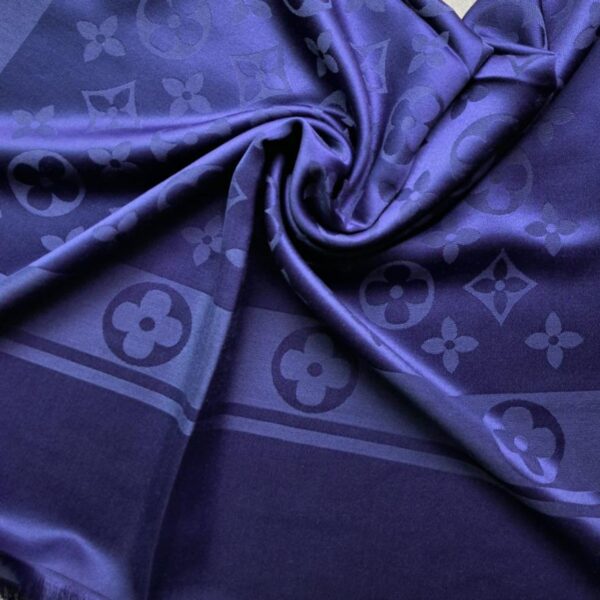 Floral Silk Scarf Royal Blue