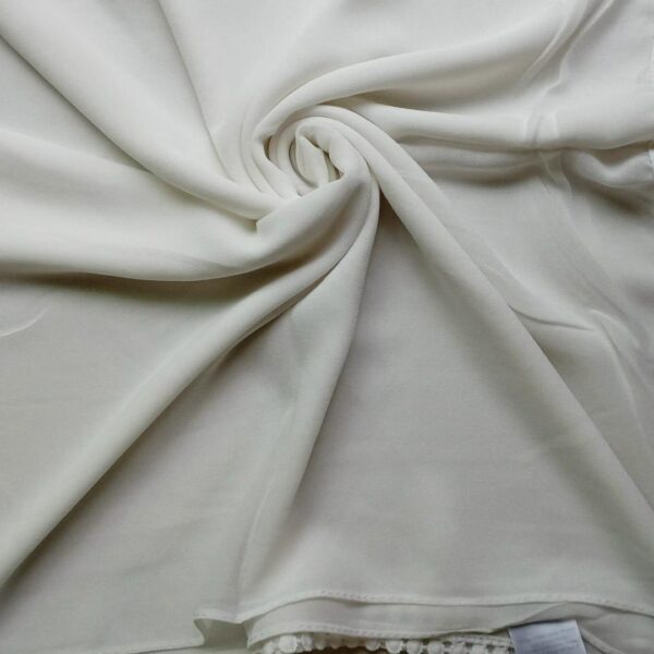Georgette Square Scarf Ash White