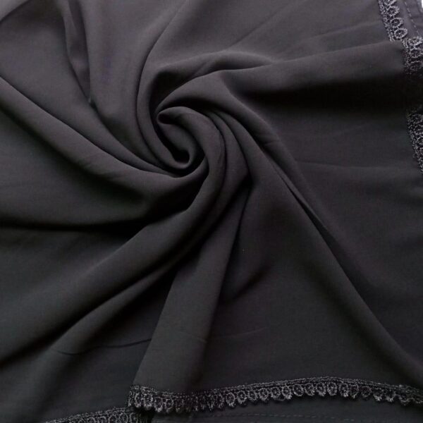 Georgette Square Scarf Black