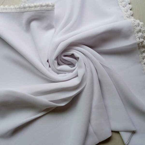 Georgette Square Scarf Off White