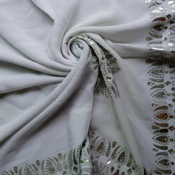 Georgette Square Scarf White