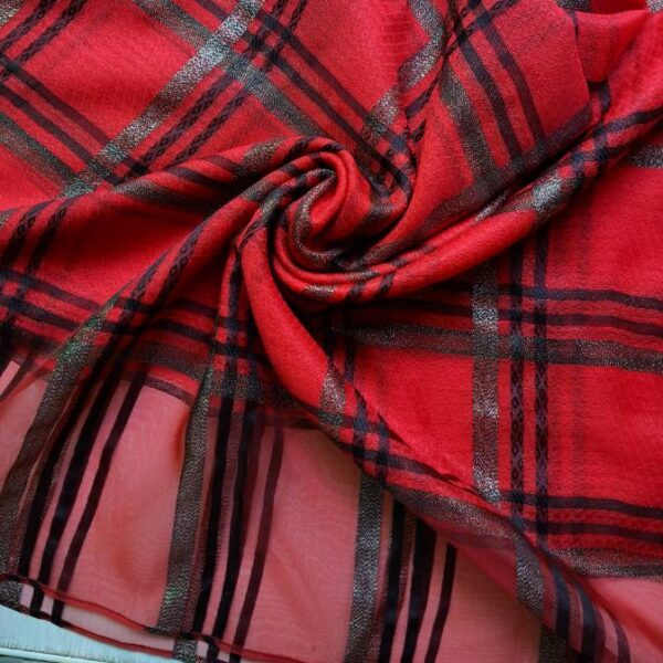 Premium Organza Stole Red