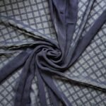 Premium Self-Print Georgette Hijab Navy