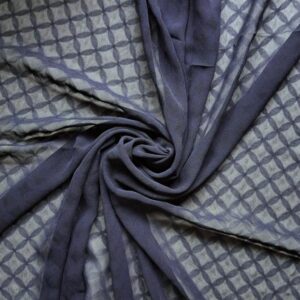 Premium Self-Print Georgette Hijab Navy