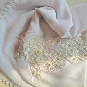 Georgette Square Scarf White
