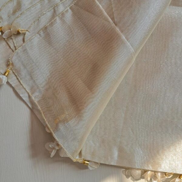 Glitter Organza Dupatta Pearl