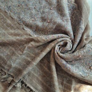 Party Wear Lawn Hijab Brown