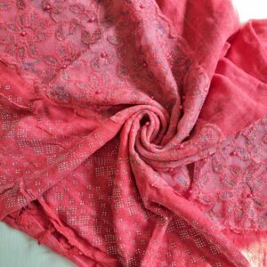 Party Wear Lawn Hijab Cherry Pink