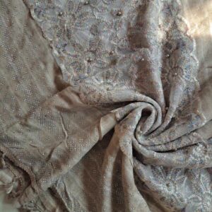 Party Wear Lawn Hijab Light Brown