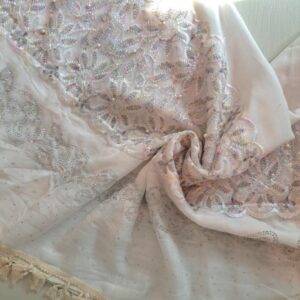 Party Wear Lawn Hijab White