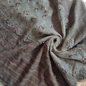 Party Wear Lawn Hijab Wood Brown