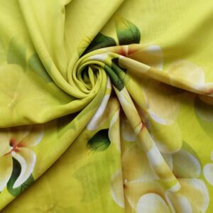 Printed Square Hijab Lime Flower