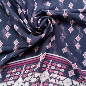 Printed Square Hijab Navy