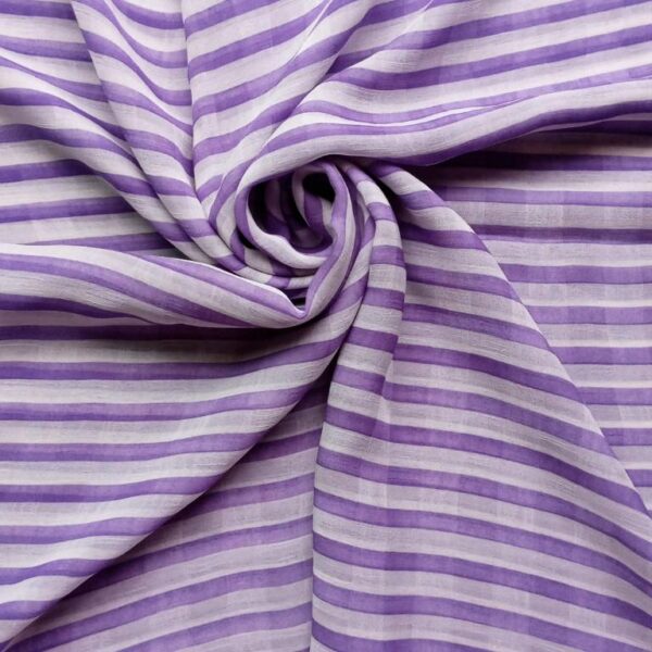 Printed Square Hijab Purple Stripes