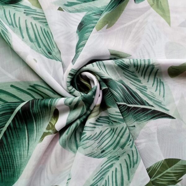 Printed Square Hijab Green Foliage