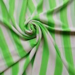 Printed Square Hijab Lime Green Stripes