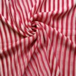 Printed Square Hijab Red Stripes