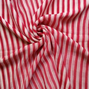 Printed Square Hijab Red Stripes