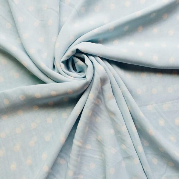 Printed Square Scarf Baby Blue with Dots