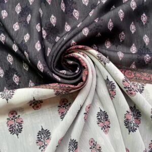 Printed Square Scarf Black and White