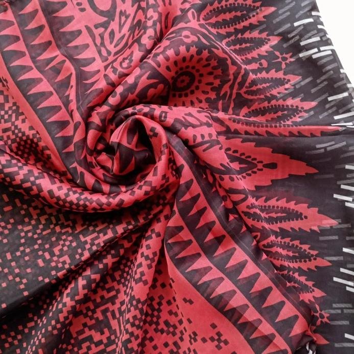 Printed Square Scarf Ruby Printed Square Scarf Ruby