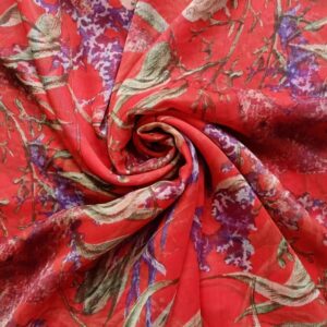 Printed Square Scarf Scarlet