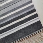 Cashmere Winter Stole Black Stripes