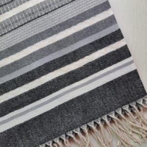 Cashmere Winter Stole Black Stripes