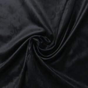 Floral Design Silk Scarf Black