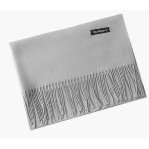 Plain Cashmere Wool Scarf Grey