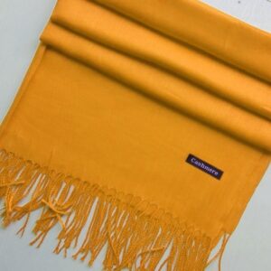 Plain Cashmere Wool Scarf Mustard