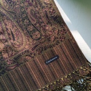 Printed Pashmina Shawl Wood Brown