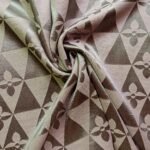 Floral Design Silk Scarf Grey Pink