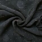 Jacquard Dot Fancy Georgette Stole Black