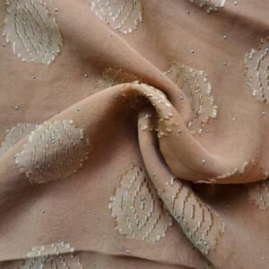 Jacquard Dot Fancy Georgette Stole Caramel