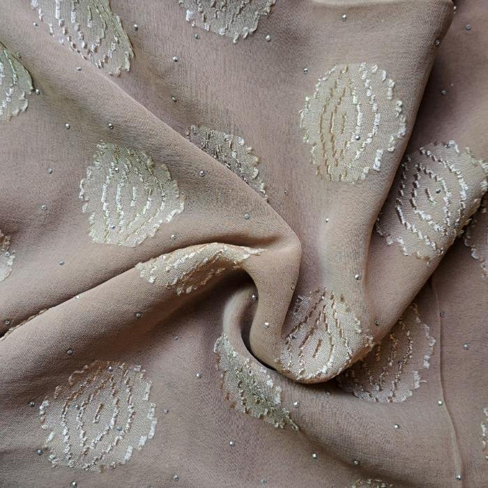 Jacquard Dot Fancy Georgette Stole Coffee Jacquard Dot Fancy Georgette Stole Coffee