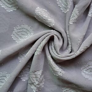Jacquard Dot Fancy Georgette Stole Grey