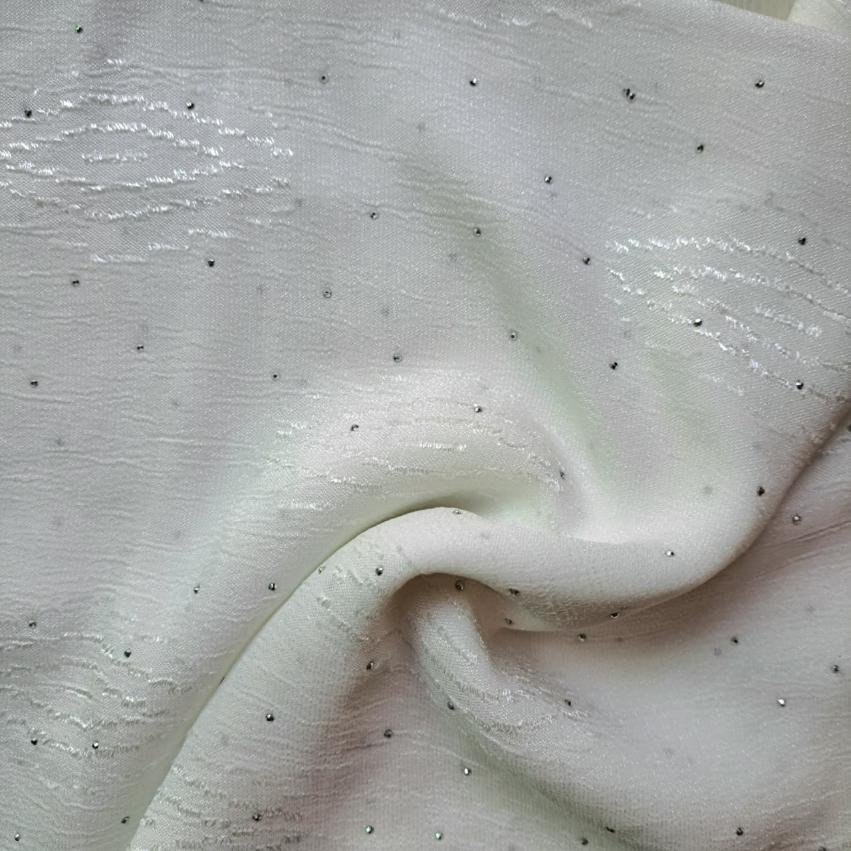 Jacquard Dot Fancy Georgette Stole White Jacquard Dot Fancy Georgette Stole White