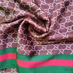 Luxury Large Printed Silk Stole Brown