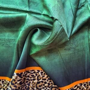 Luxury Large Printed Silk Stole Emerald