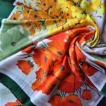 Luxury Large Printed Silk Stole Floral Spring Meadow