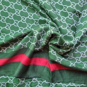 Luxury Large Printed Silk Stole Green