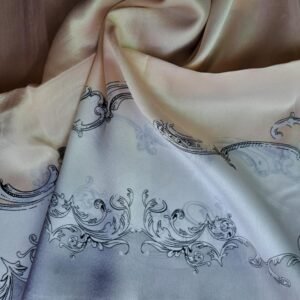 Luxury Large Printed Silk Stole Peach