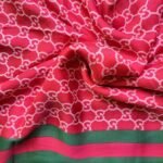 Luxury Large Printed Silk Stole Red