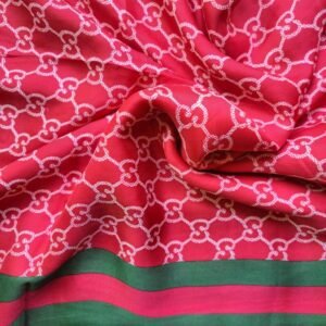 Luxury Large Printed Silk Stole Red