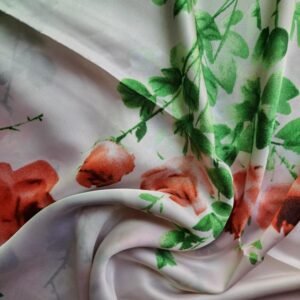 Luxury Large Printed Silk Stole Rose