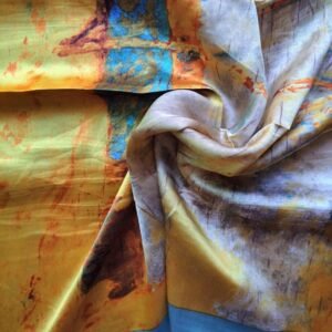 Luxury Large Printed Silk Stole Volcano