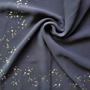 Mirror Border Chiffon Stole Mid Night